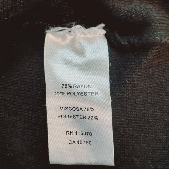 Nina Leonard Sweater Dress Womens Size Medium Black Scalloped Bell Sleeve - Picture 7 of 8